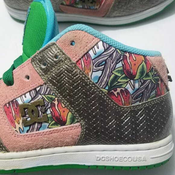Rare DC x Miami Ink Peach Basket Skate Shoes - Picture 12 of 12